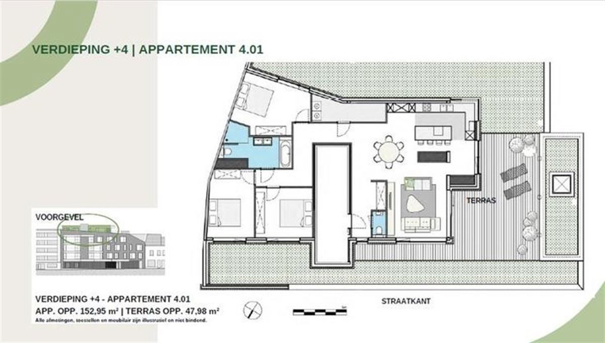 Penthouse te  koop in Aalst 9300 699000.00€ 3 slaapkamers 152.00m² - Zoekertje 276994