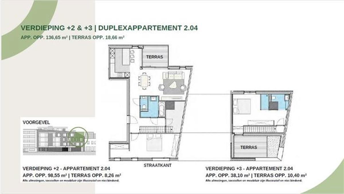 Duplex te  koop in Aalst 9300 515000.00€ 2 slaapkamers 137.00m² - Zoekertje 276993