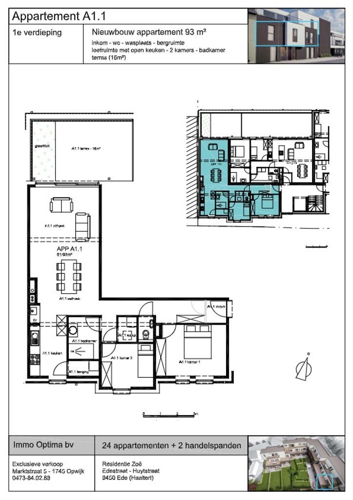Appartement te  koop in Haaltert 9450 275000.00€ 2 slaapkamers 93.00m² - Zoekertje 53154